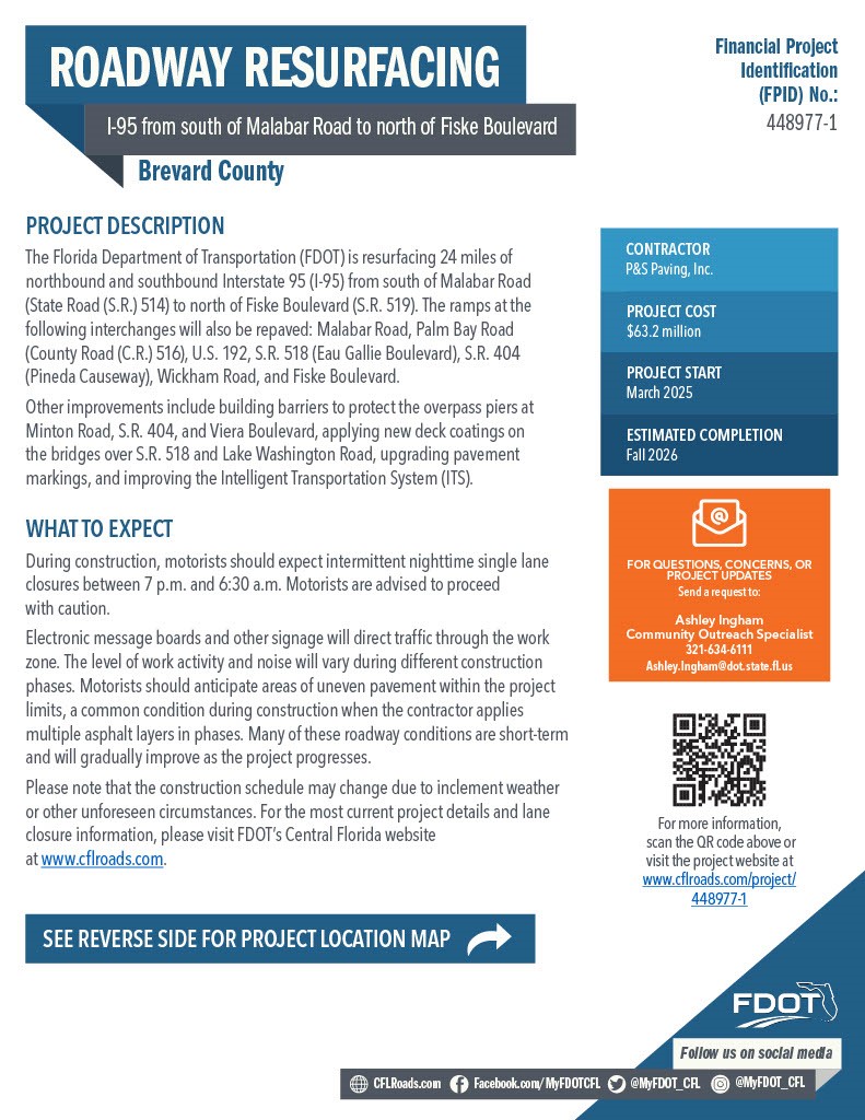 448977-1 I-95 Project Flyer 3-10-25